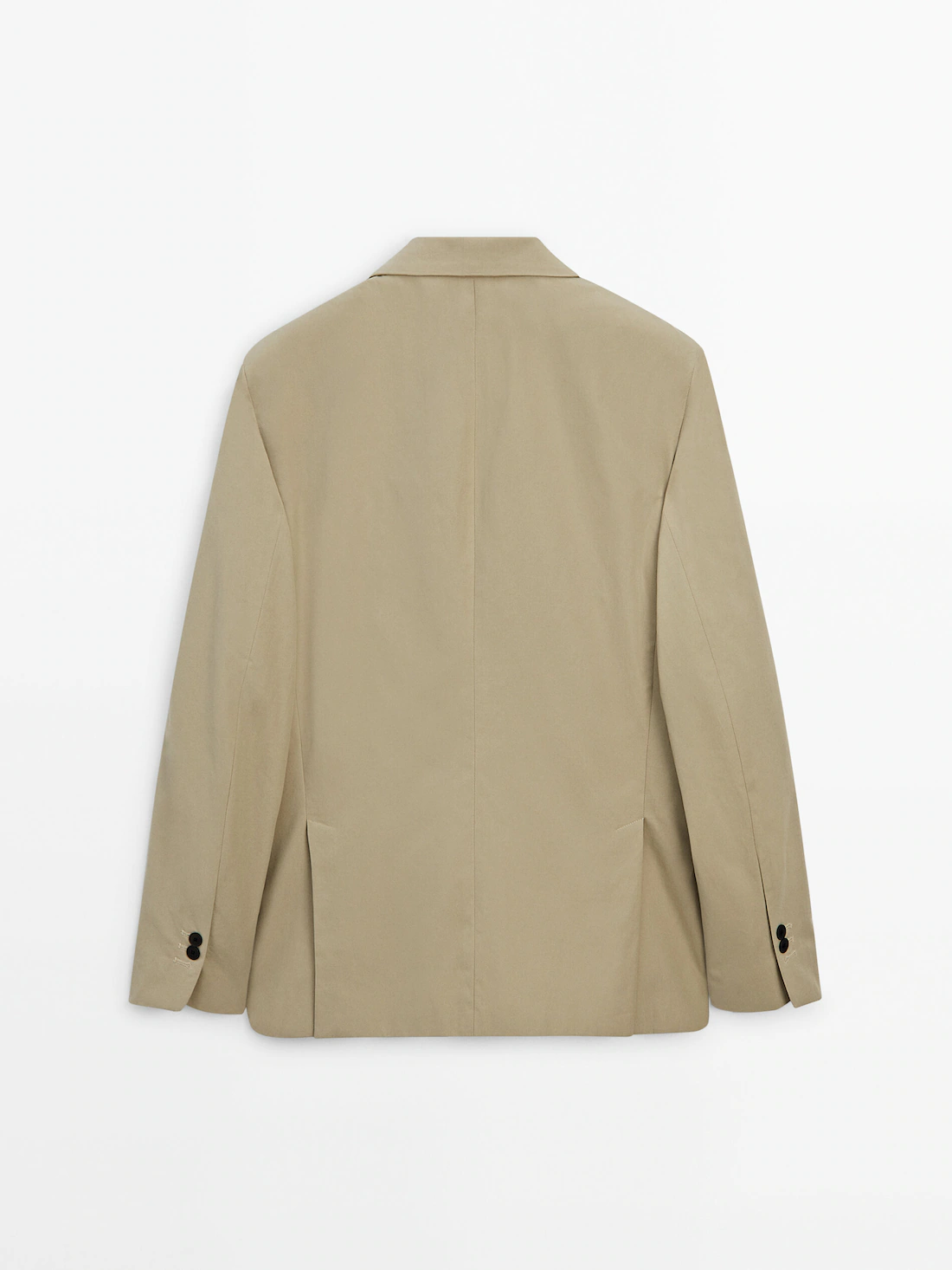 Beige cotton micro-twill blazer