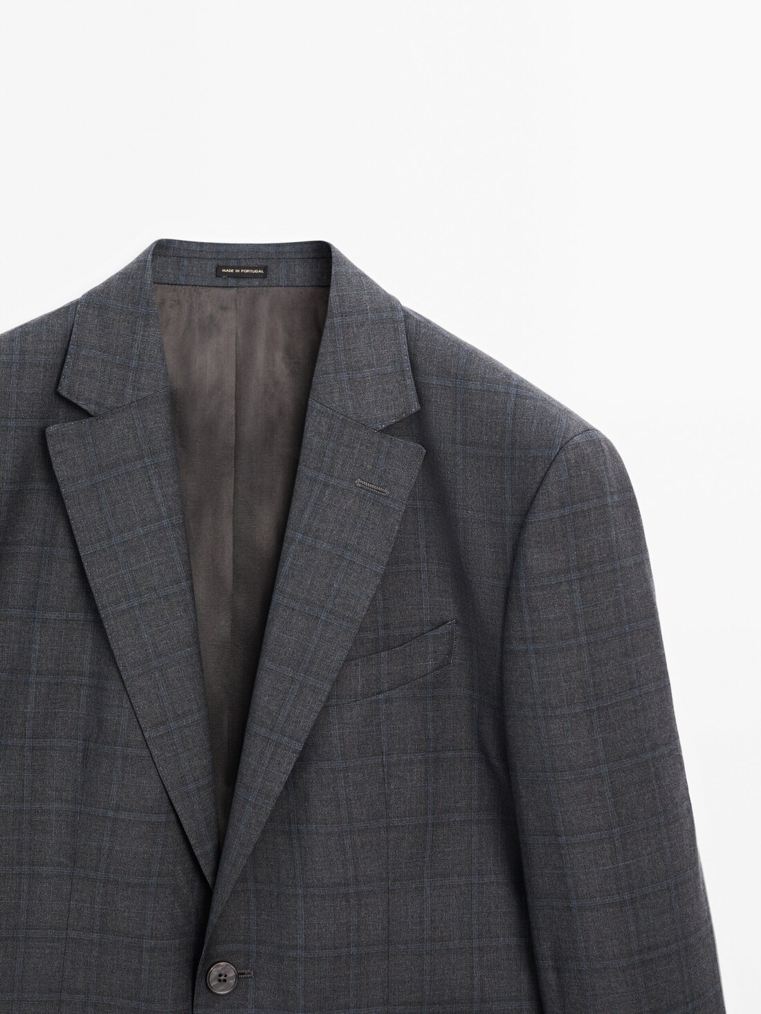 Blue Pure Wool check grey suit blazer