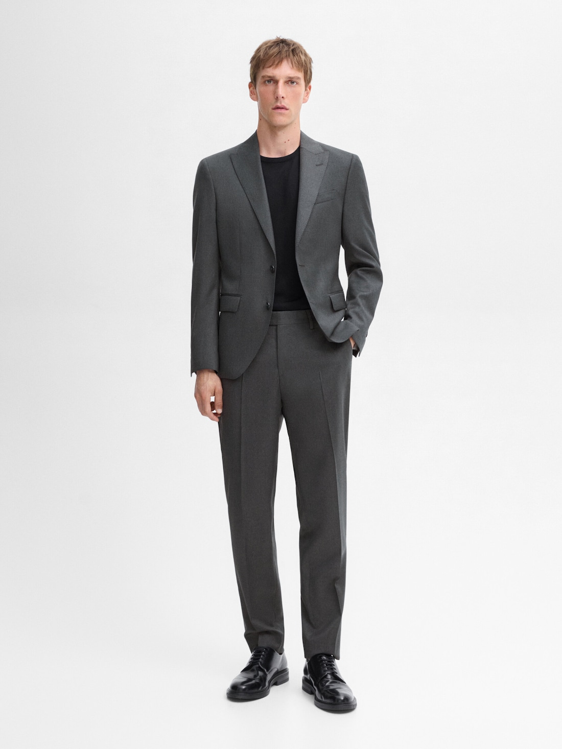 Grey wool suit blazer