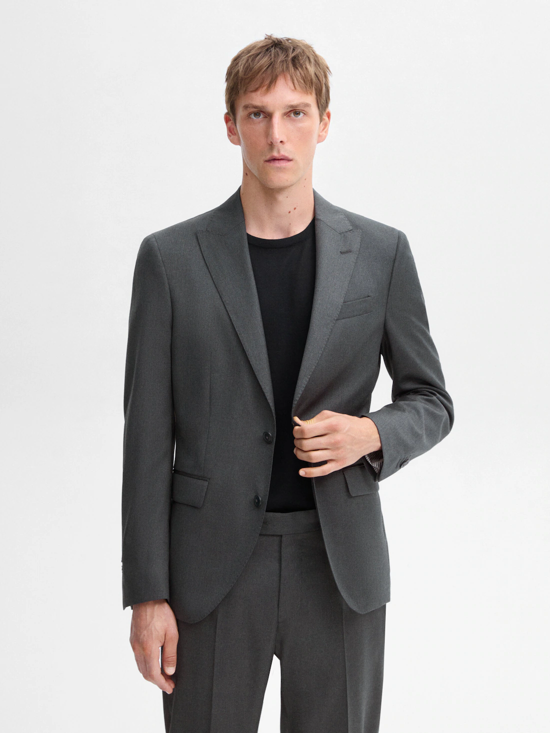 Grey wool suit blazer