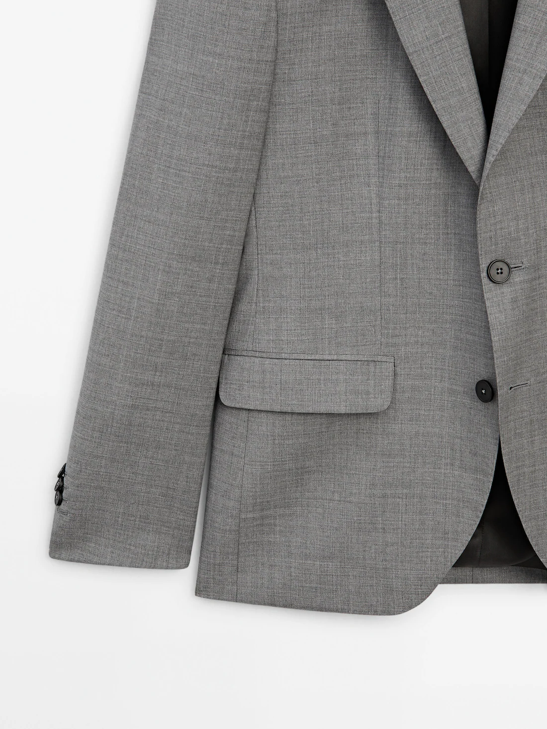 Grey 100% wool suit blazer