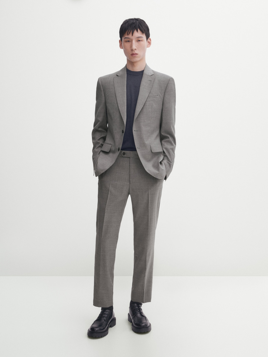 Grey 100% wool suit blazer