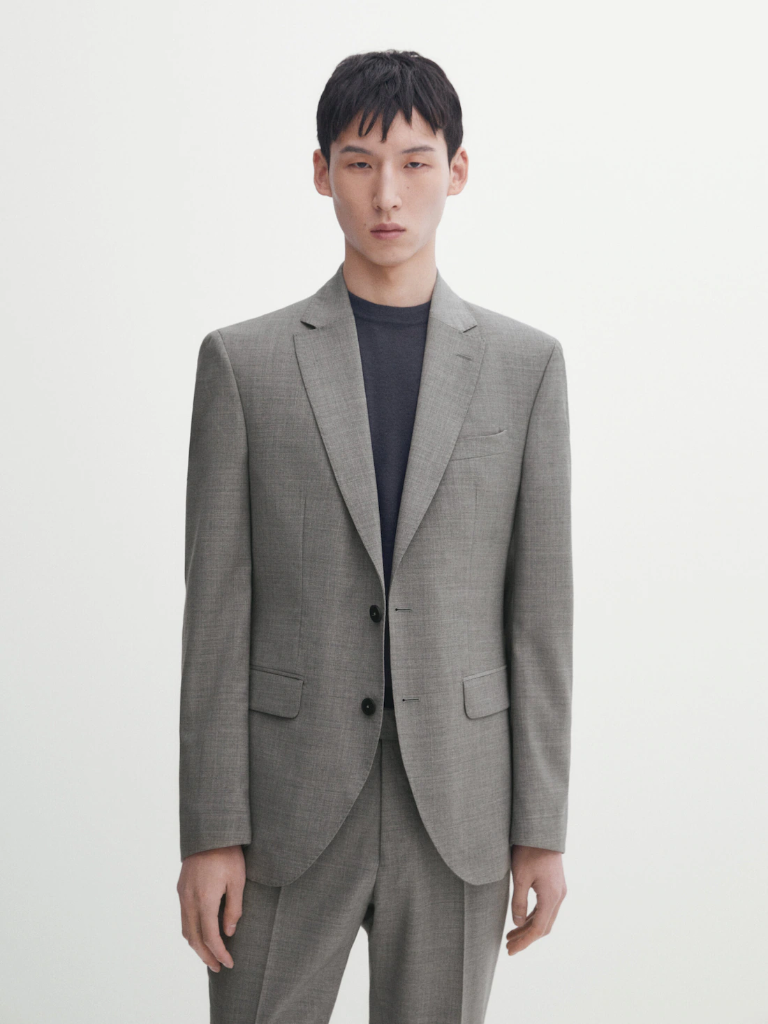 Grey 100% wool suit blazer