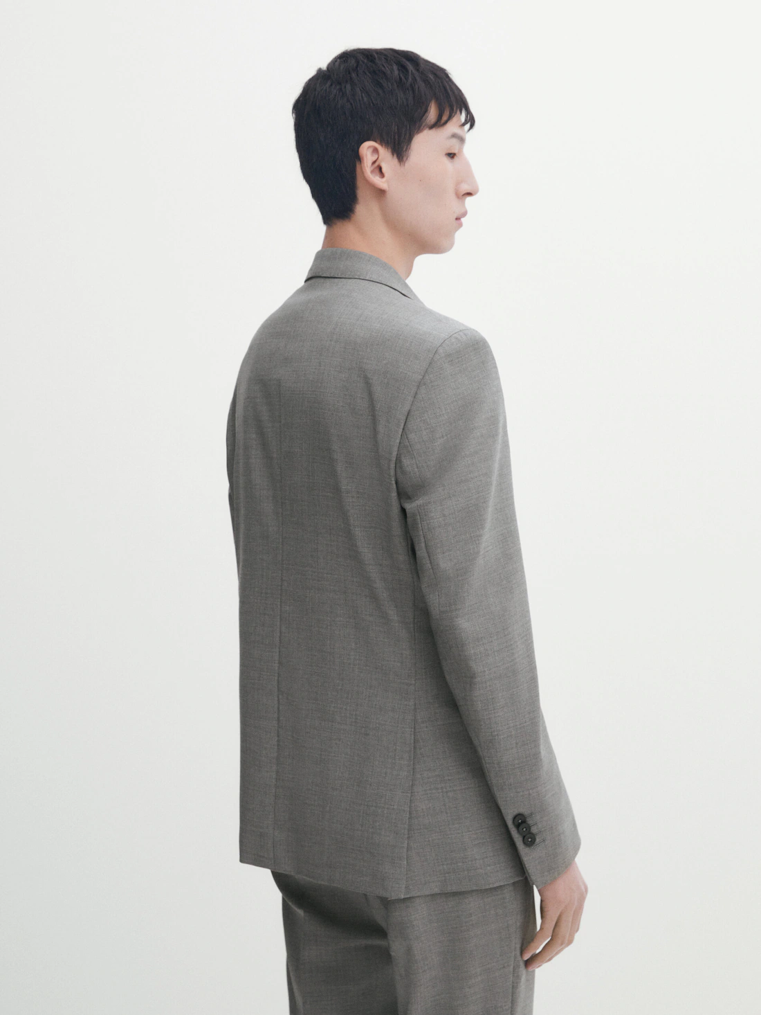 Grey 100% wool suit blazer