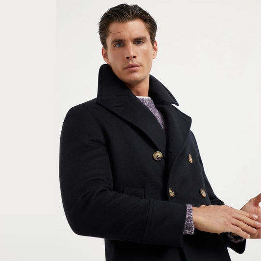 WOOL BEAVER CLOTH PEA COAT