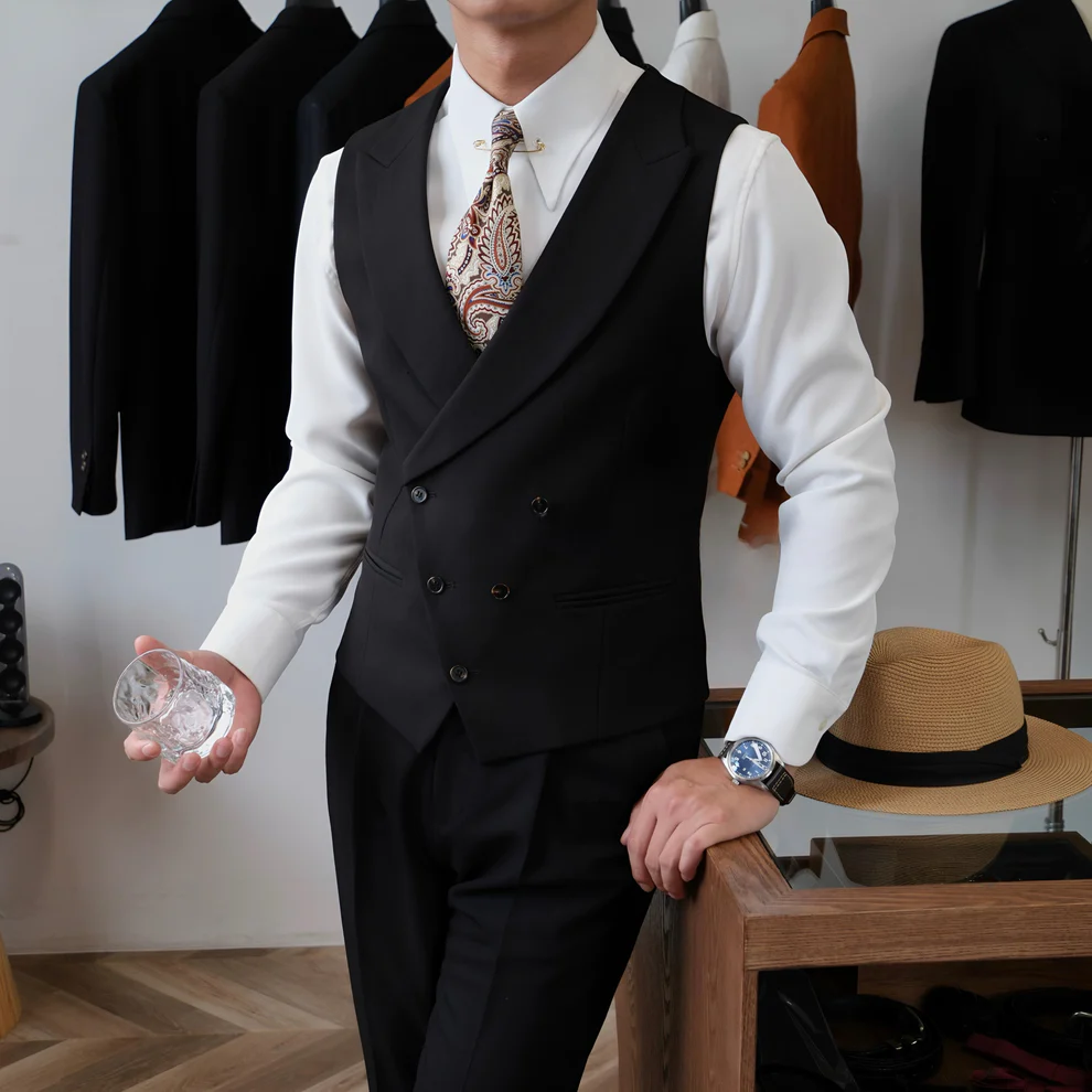 Black Milano Suit (Includes: Jacket + Waistcoat)