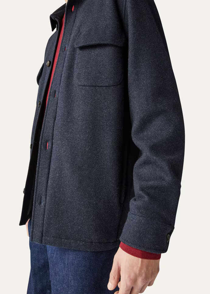 NAVY WOOL FIELD JACKET