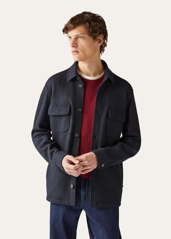 NAVY WOOL FIELD JACKET