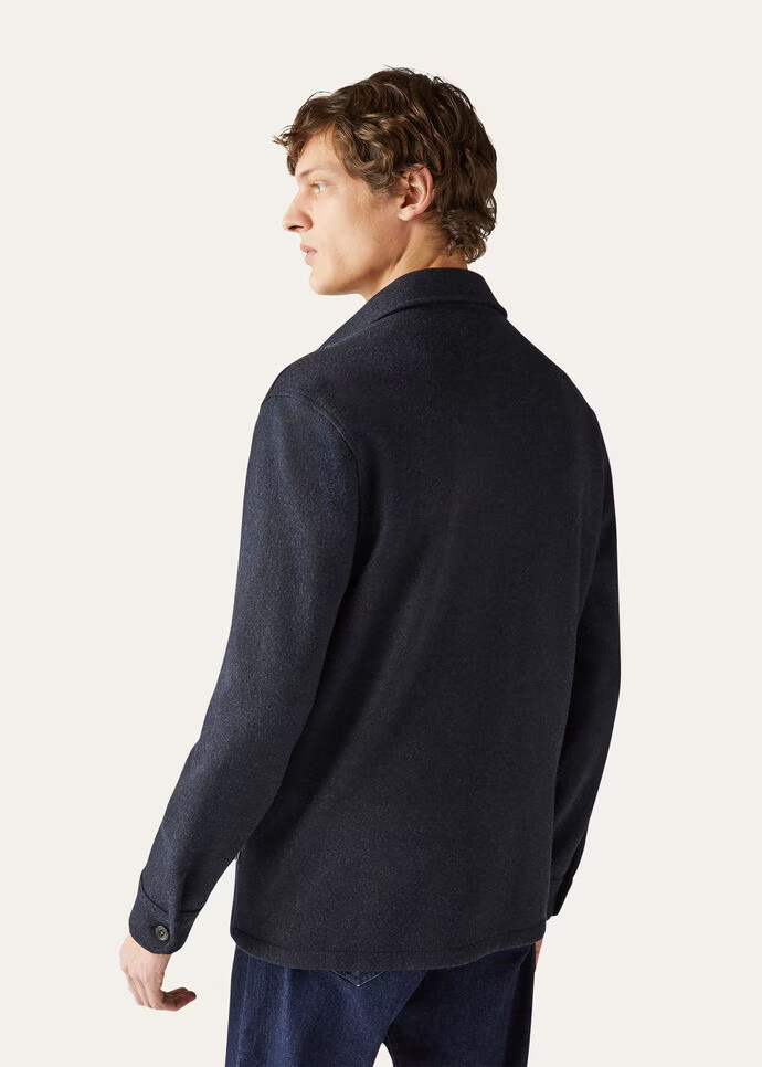 NAVY WOOL FIELD JACKET