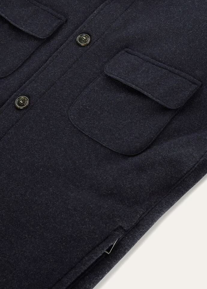 NAVY WOOL FIELD JACKET